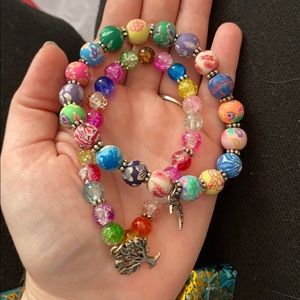 Two beaded bracelets